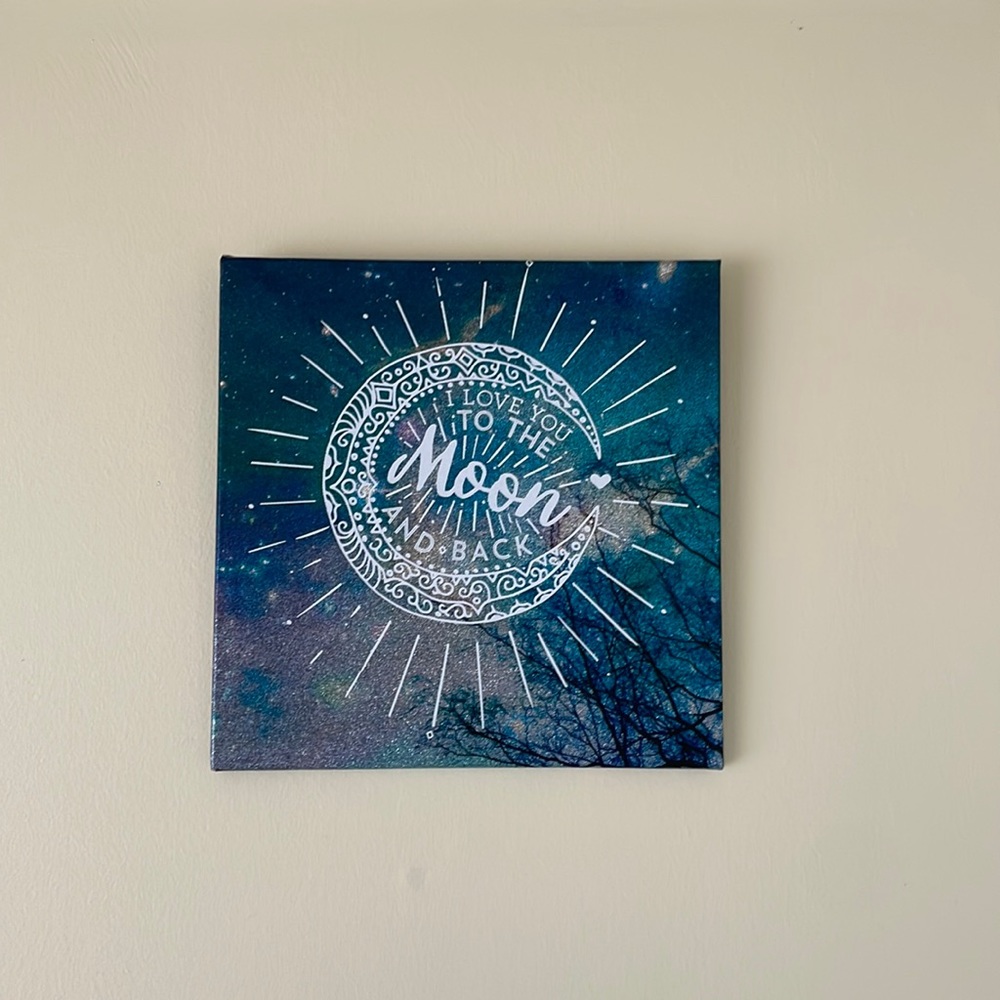 “I love you to the moon and back” poster